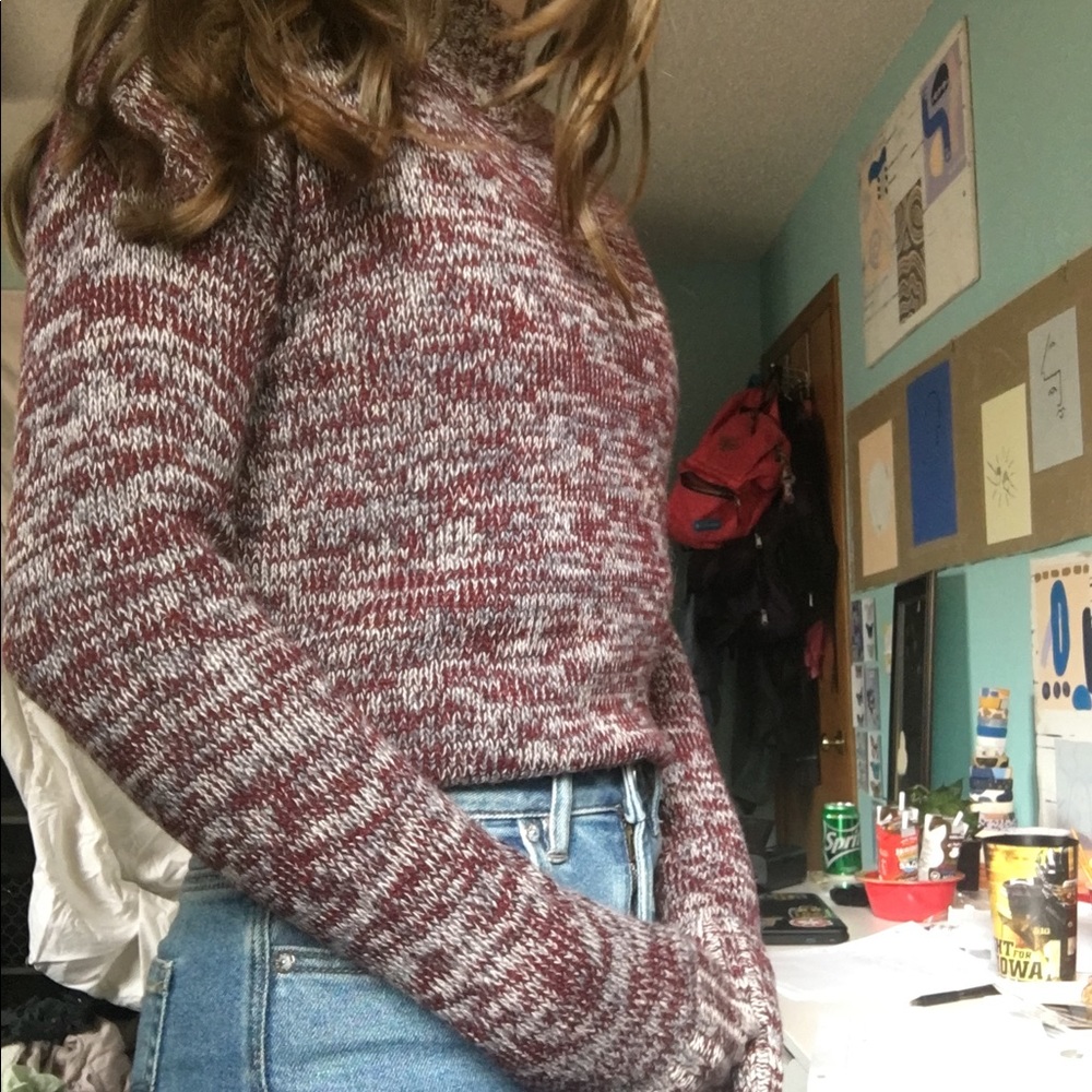 Purple sweater with open back
